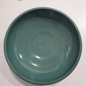 1940s Red Wing Pottery Dancing Peasants Green Art Pottery Serving Bowl